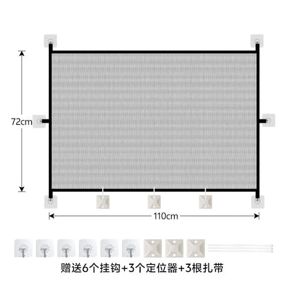 Non-Punch Retractable Pet Fence, Adjustable Portable Safety Gate, Indoor Outdoor Isolation Barrier for Dogs & Cats