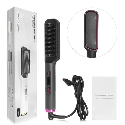 Electric Hot Comb Straight Hair Straightener Comb Straightening Brush Negative Ion Multifunctional Anti-Scalding Styling Tool