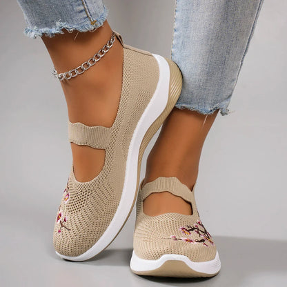 Spring new women's sports shoes, fashionable, breathable, lightweight, non-slip, wear-resistant, casual sports shoes, flat shoes