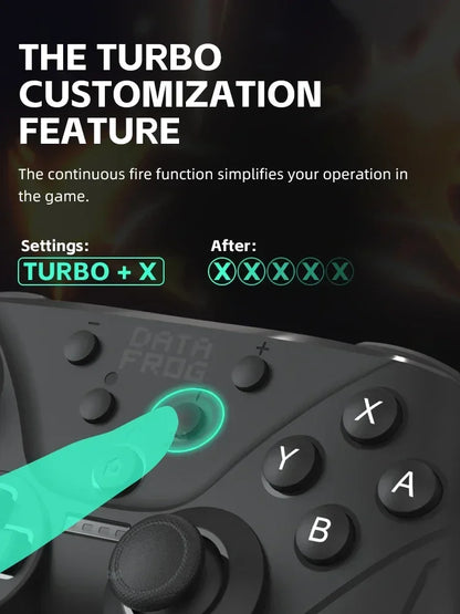 DATA FROG Wireless Bluetooth Game Handle NFC Turbo Adjustable Vibration Gaming Joystick For Switch Handheld Console