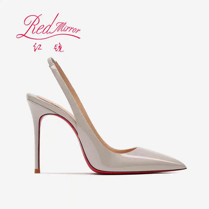 Heeled sandals Red Shiny Bottoms Naked color luxury Hollow 2026 New Elegant High Heels Sexy Slingbacks Ladies Shoes Women shoes