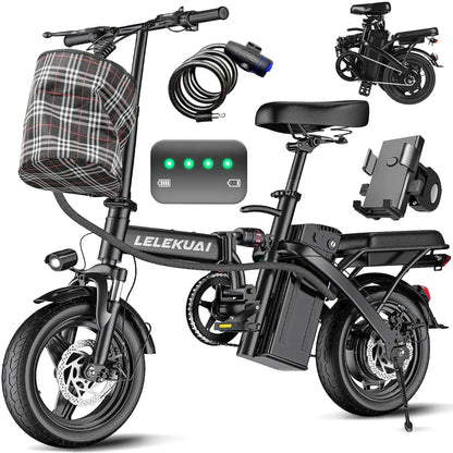 Electric Bike for Adults and Teens, 520W-1200W Motor, 20-28MPH, 32 Miles Range, 48V 10Ah Battery, 3-Level Pedal, Customized
