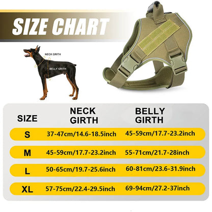 Tactical Dog Harness for Large Dogs No Pull Explosion Proof Heavy Duty Adjustable Military Grade K9 Training Walking Vest