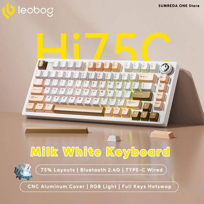Leobog Hi75C Hi75 Hi75C Pro Aluminum Wireless Custom Mechanical Keyboard Kit Gaming Bluetooth 2.4G Wired Hotswap Gamer Keyboard