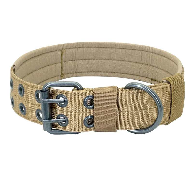 Adjustable Sturdy Tactical Dog Collar with Leash Set for Medium to Large Dogs Anti-Bite Durable Neck Collar For Strong Dogs