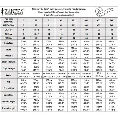 ZANZEA Plus Size 5XL Women 2-Piece Pant Sets Puff Sleeve Crop Top & Wide Leg Pant Matching Sets Elegant Chic Streetwear Co-ords