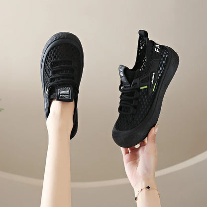 Shoes Woman 2025 Outdoor Casual Sports Shoes Hollow Breathable Comfortable Thick Sole Lightweight Mesh Shoes Women's Sneaker