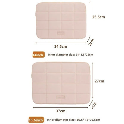 14/15.6inch Quilted Tablet Bag Shockproof Solid Color Travel Tablet