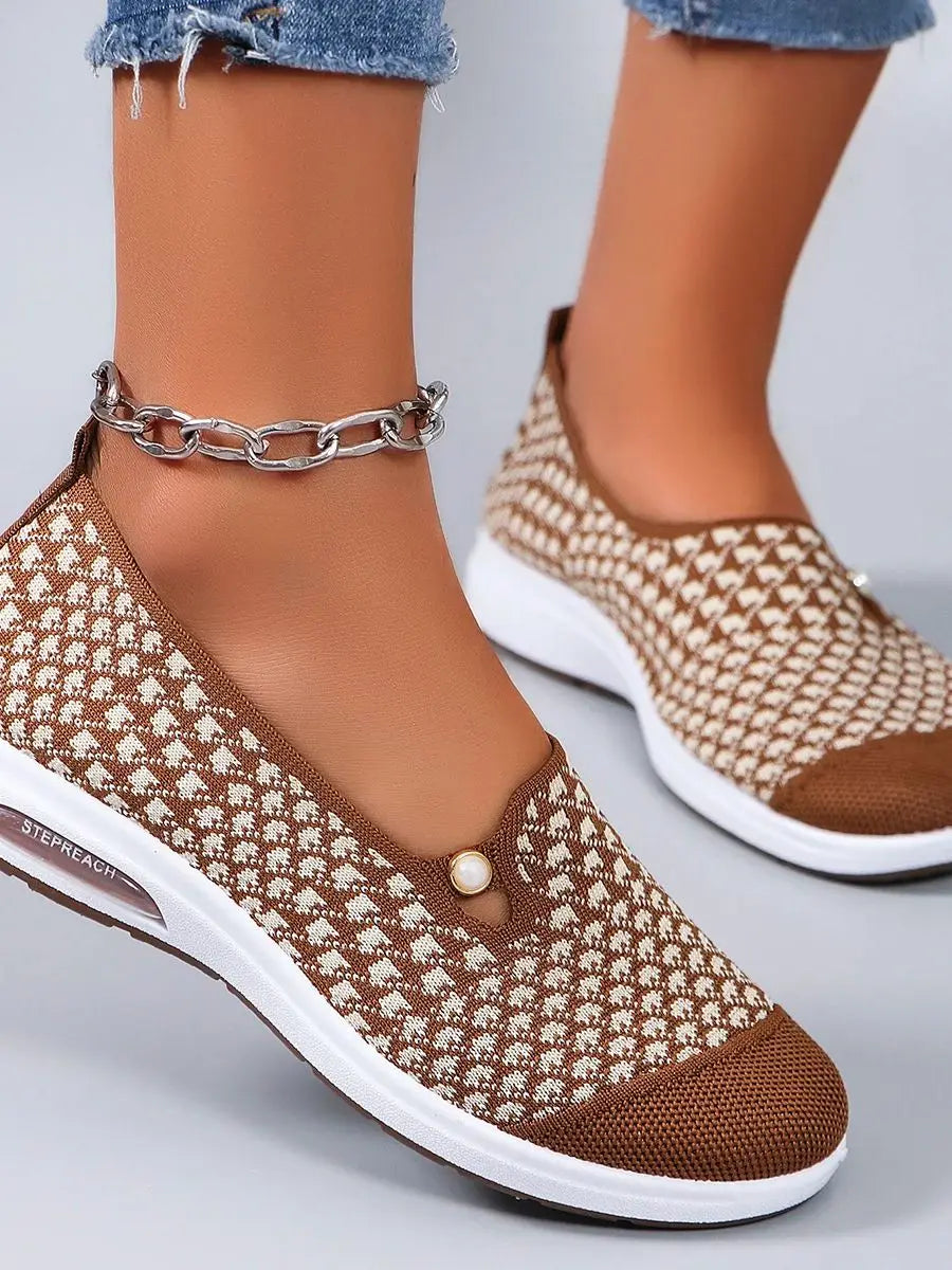 Spring new women's sports shoes, fashionable, breathable, lightweight, non-slip, wear-resistant, casual sports shoes, flat shoes