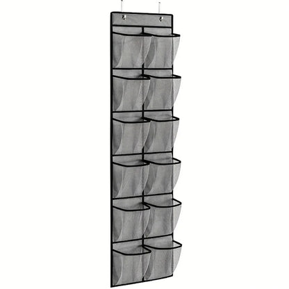 12 Pockets Over the Door Shoe Organizer Large Mesh Pockets with 2