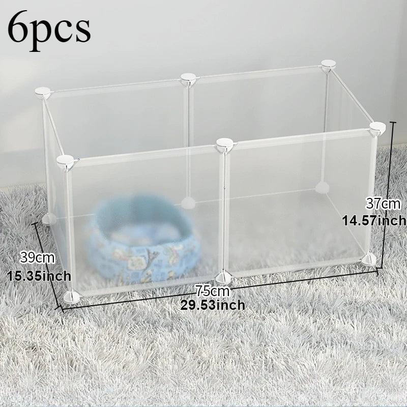 Foldable Dog Cage Yard Fence,Small Pet Playpen DIY Freely Combined with Assembled, for Dog Cat Kitten Rabbit Guinea Pig Bunny