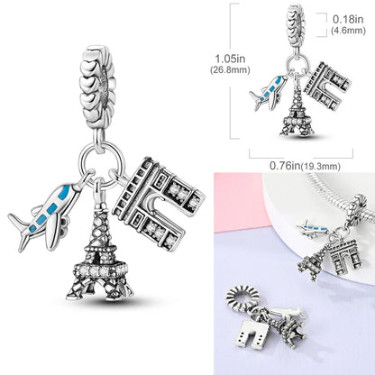 2026 Hot Sale Charms Bead 925 Sterling Silver Pink Butterfly Luminous Firefly Dangle Fit Bangle Bracelet Necklace DIY Jewelry