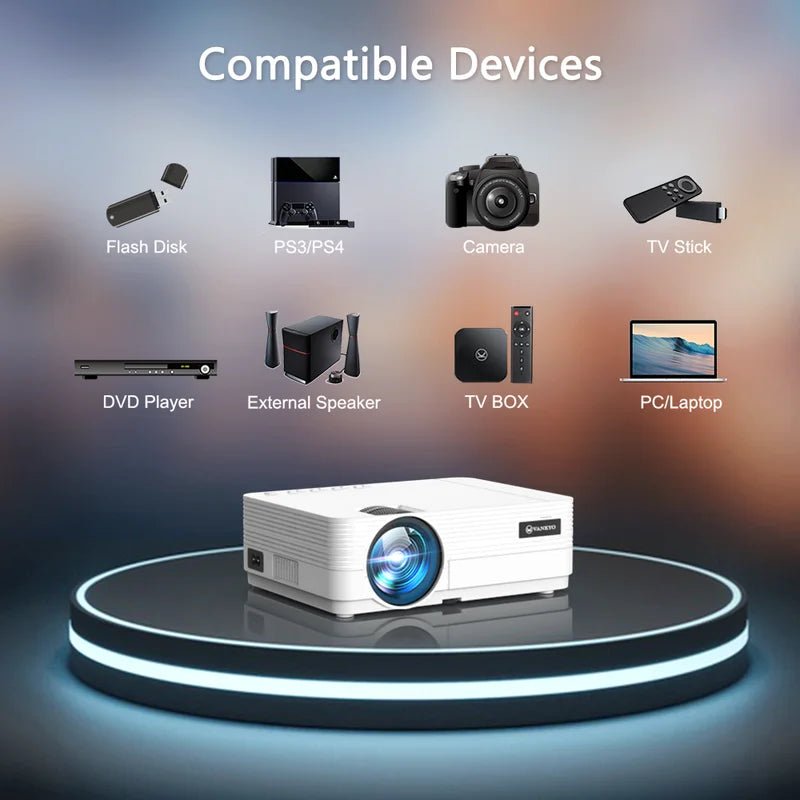 Leisure 470P WiFi 1080P Movie Projector Video Home Theater 250" Display