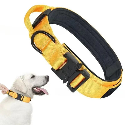 Pet Products Outdoor Tactical Dog Collar Metal Buckle Breathability Nylon Collar Medium and Large Dog Training Neck Collar Dog