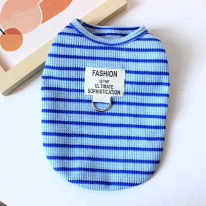 Summer Clothes for Dog and Cat, Striped T-Shirt, Cute Clothes for Puppy, Chihuahua, Bichon, French Bulldog, Girl
