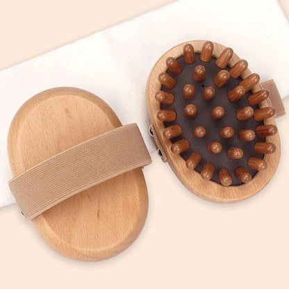 Wooden Massage Body Brush for Cellulite and Improve Lymphatic Blood Circulation Dry Brush Remove Dead Skin Shower SPA Bath Brush