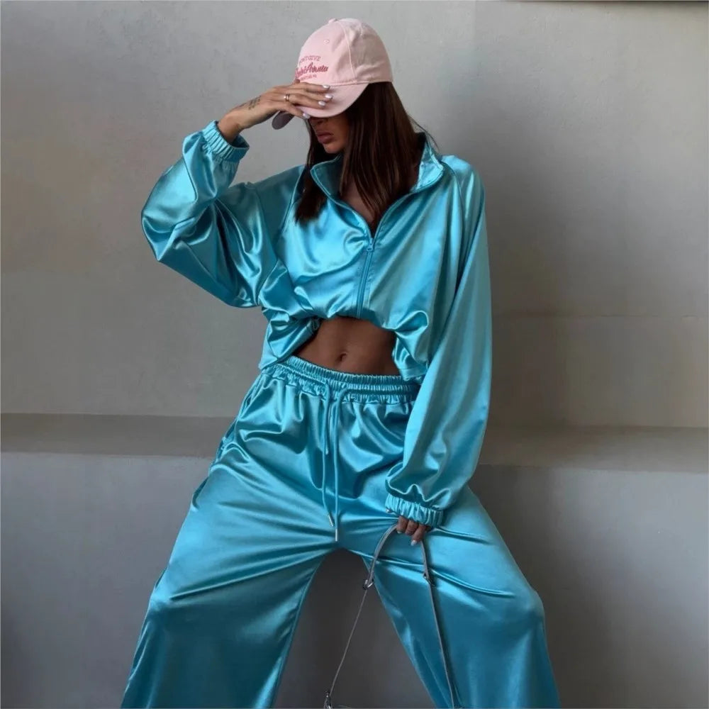 MsChuh Casual 2 Pieces Set For Woman Two Piece Outfits Women's Matching Sets All-match Commuting Personality Street Solid Color