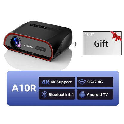 CAIWEI A10R Projector 4k Android for Home Full HD 1080P Auto Focus Wifi 6 3800 ANSI Smart TV Portable Beam projetores no brasil