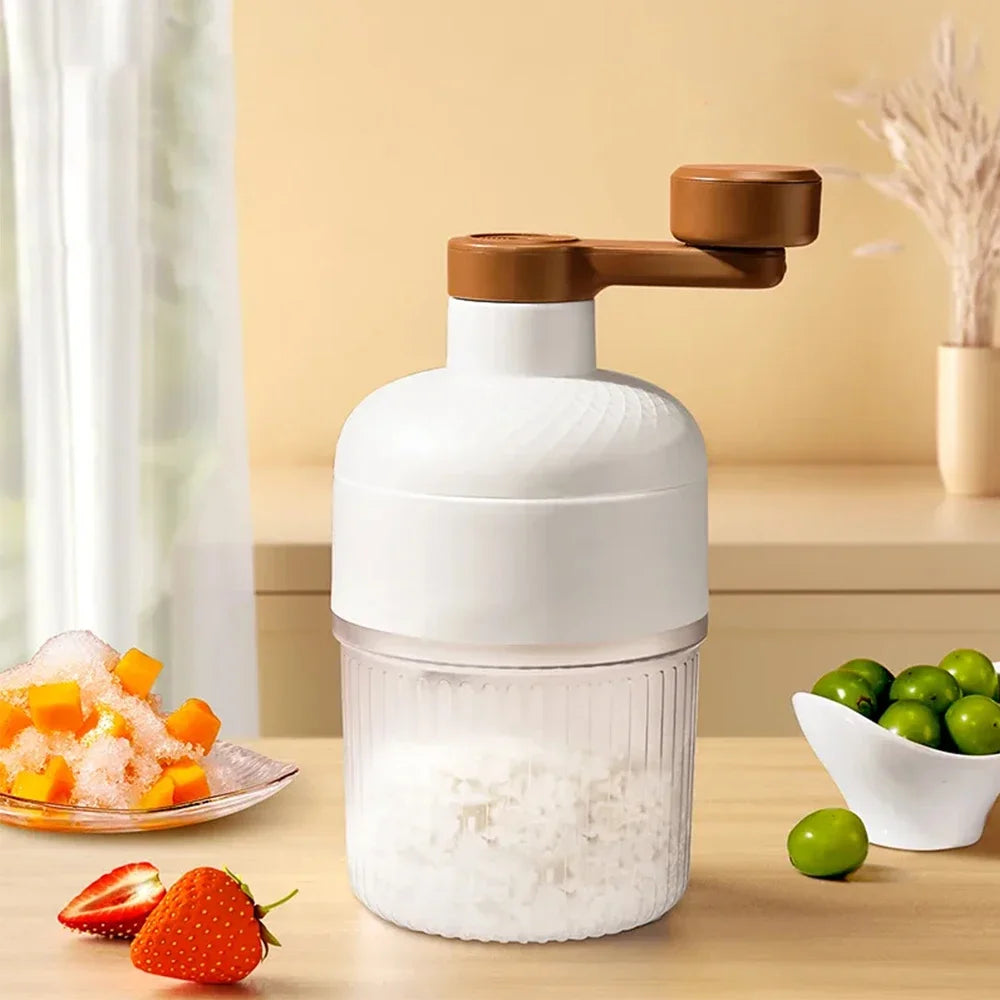 Mini Ice Crusher Portable Shaved Ice Machine Hand Operated Shaved Ice Milkshake Maker Household Smoothie Machine Kitchen Tool