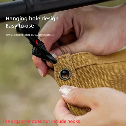 Outdoor Canvas Utensil Organizer Wall Mounted Paper Towel Organizer Picnic Camping Hiking Accessories  Camping Equipment