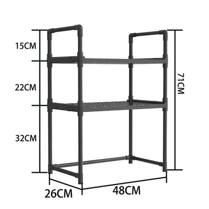 Kitchen Elevated Design Seasoning Rack Microwave Storage RackBilayer Oven Modern Minimalism Kitchen Accessories Organizer