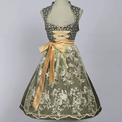 Dress Woman Traditional Dress Women Dirndl Dress With Dirndl Apron For Oktoberfest Vestidos Woman Clothes