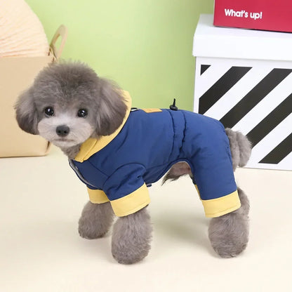 Waterproof Pet Clothes for Dog Winter Warm Dog Jacket Coat Cat Small Dog Hooded Jumpsuit Snowsuit Puppy Outfits for Cold Weather