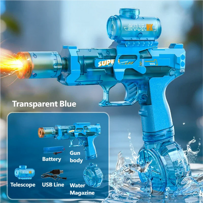 Electric Pulse Water Guns Automatic Water Gun With Led Light Water Blaster Squirt Gun Summer Outdoor Party Toys Gifts For Adult