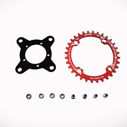ALLTOO Bike Part Bicycle Crankset Bafang 104BCD Motor Aluminum Alloy Chainring Mid Drive Adapter For Electric E-bike 32T-52T