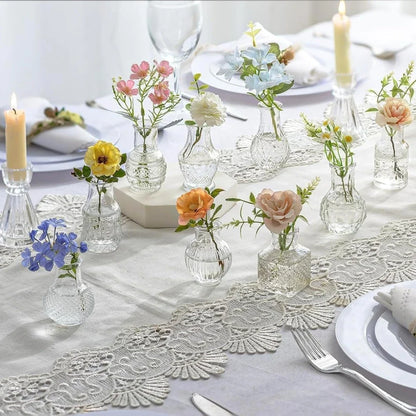 10/20pcs Mini Glass Vase Modern Clear Hydroponic Flower Vase Retro