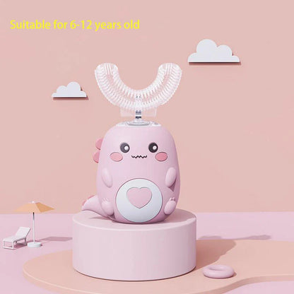 Children U-shaped Electric Toothbrush 360 Degrees Smart Cartoon Kids silicone Toothbrush Automatic Rechargeable Sonic Toothbrush