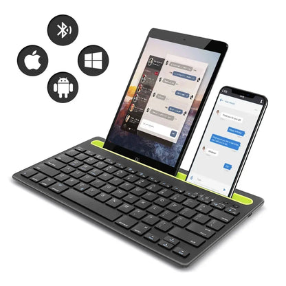 Wireless Bluetooth Keyboard Portable Ultra Thin  Desktop Laptop Keyboard Dual Channel