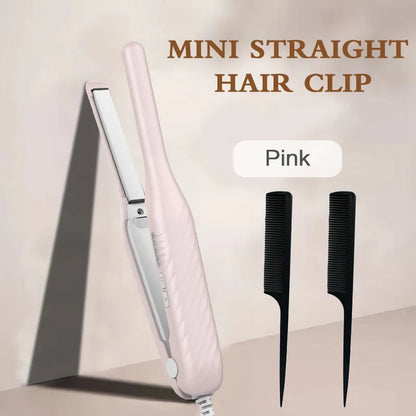 2-in-1 Mini Hair Straightener Curler, 5 Heat Level Control, Ceramic Heating Plate, Unisex Hair Styling Iron，Beard Straightening