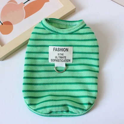 Summer Clothes for Dog and Cat, Striped T-Shirt, Cute Clothes for Puppy, Chihuahua, Bichon, French Bulldog, Girl