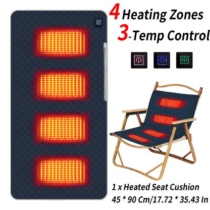 Winter Camping Gear- Sleeping Electric Heating Pads 3 Temp Adjustament Heating Cushion Pad Cold Resistant for Outdoor Sports Mat