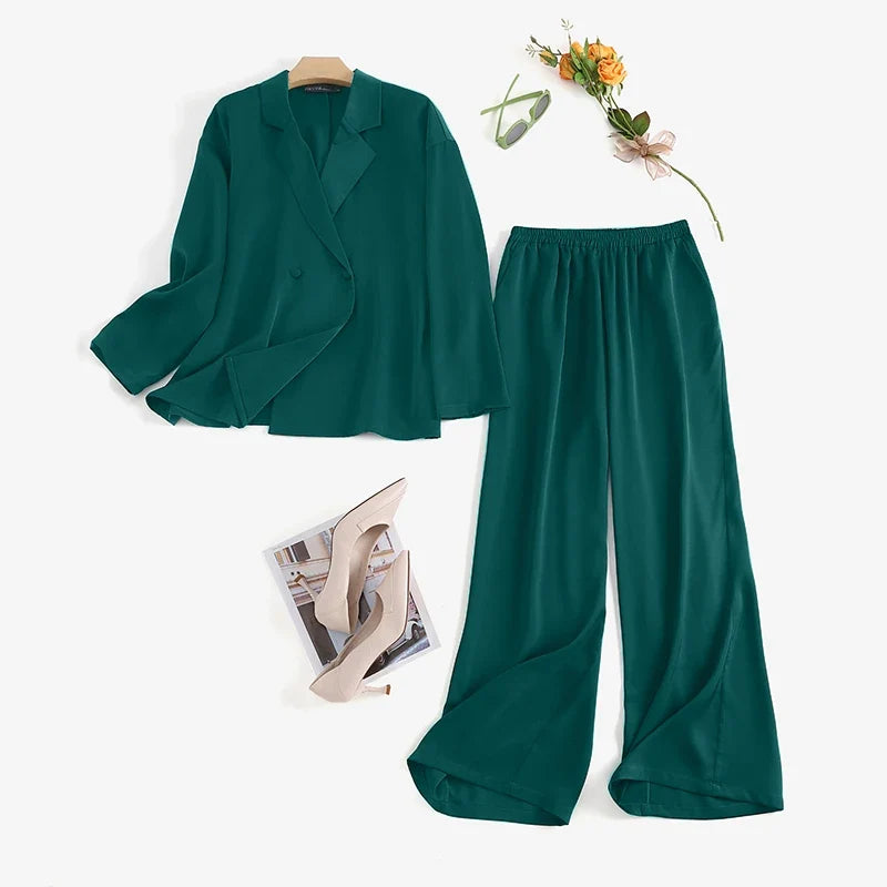 ZANZEA  2024 Fashion Women Loose Pants Sets Long Sleeve Shirts Wide Leg Pants Lady Casual Office Outfits Tracksuit Streetwears