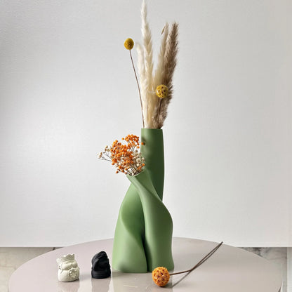 2 Piece Set of Special-Shaped Double Vase, Creative Dried Flower Vase, Multi-Color Optional, Suitable for Living Room, Kitchen,