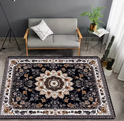 Style Carpet] Bohemian Persian Style Dark Pattern  Modern Home Decor Carpet Non-Slip Living Room, Bedroom, and Outdoor Use