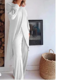 Casual Long Sleeve Tshirt Pants Set Office Lady Spring Summer Elegant Fashion Solid Tops Pants Two Piece Set Women 2024 Outfit