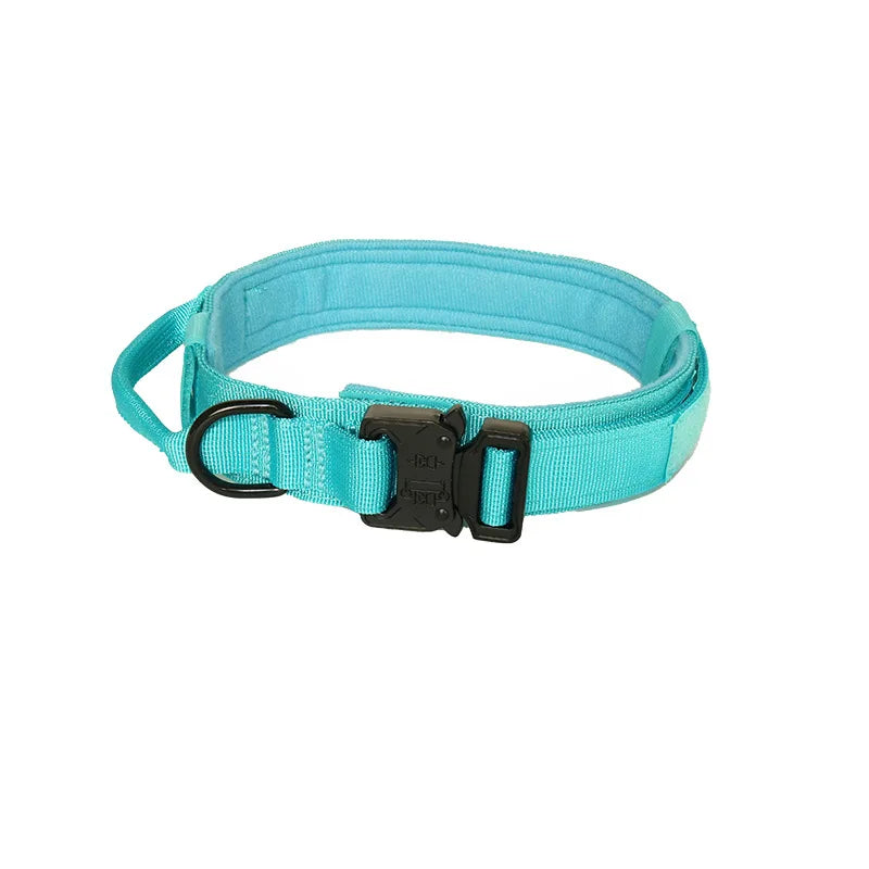 Pet Products Outdoor Tactical Dog Collar Metal Buckle Breathability Nylon Collar Medium and Large Dog Training Neck Collar Dog