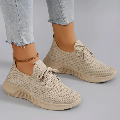 Spring new women's sports shoes, fashionable, breathable, lightweight, non-slip, wear-resistant, casual sports shoes, flat shoes