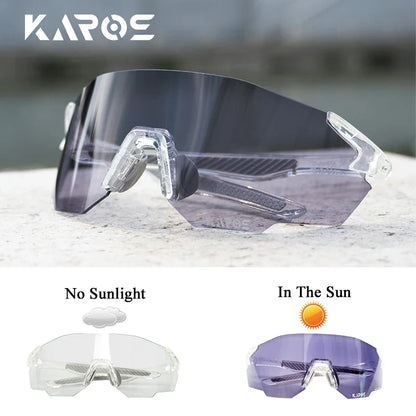 KAROS Photochromic Cycling Glasses MTB Road Bike Eyewear Men Women Outdoor Sports Sunglasses Adjustable Lens for Bicycle K01