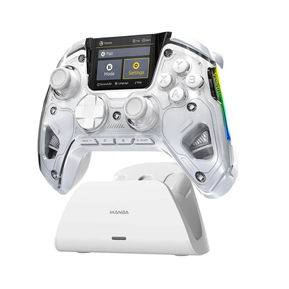 Manba One V2 Wireless Gaming Controller for Switch/PC/iOS/Android Hall Effect Stick RGB Light 1800mAh with Charging Dock