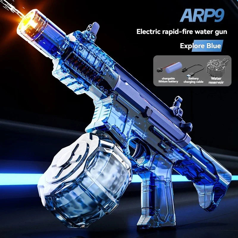 Large Capacity Victor Electric Water Gun Toy, Absorb Water Automatic Continuous Shooting, With Lights, Summer Beach Pool Gift