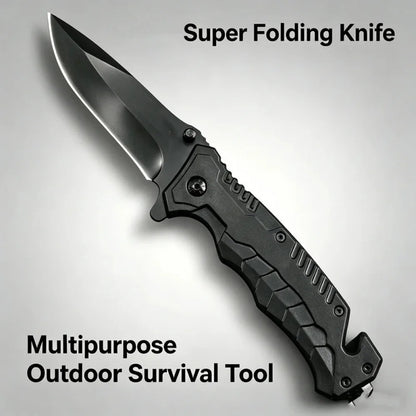 Outdoor portable folding knife - Multi-purpose high-hardness stainless steel wilderness survival knife