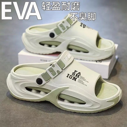 Men Sandals Slip On 2 in 1 Summer Outdoor Thick Sole Non Slip Waterproof Driving Shoes