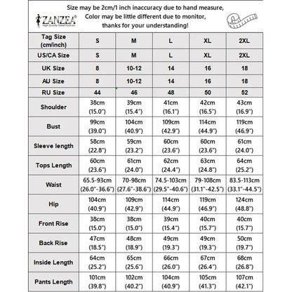 Fashion Women Matching Sets ZANZEA Autumn Long Sleeve Shirt Belted Wide Leg Pant Sets 2 Piece Chic Color-Blocking Office Outfits