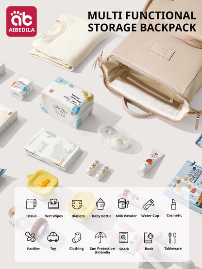AIBEDILA Diaper Bag Backpack Women's Bag Backpack Baby Diaper Bag Maternity Backpack Kit Large Capacity Partition Shoulder Bag