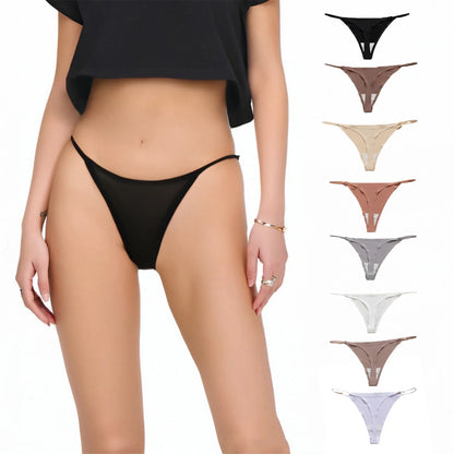 Ice Silk Underwear Trendy Thin Strap Ladies Underwear Plus Size Underwear Lightweight Stretchy Breathable Smooth Soft Underwear
