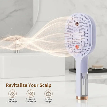 Electric Steam Hair Straightening Brush Water Spray Wet Dry Use USB-C Fast Charging Portable Hair Tool for Salon Travel Use